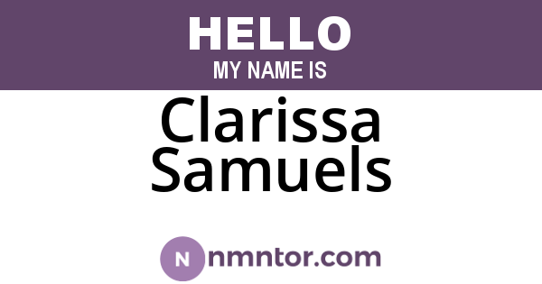 Clarissa Samuels