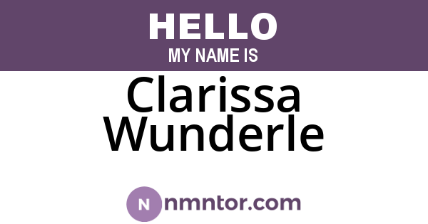 Clarissa Wunderle