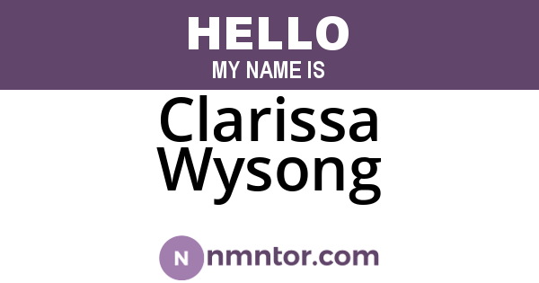Clarissa Wysong