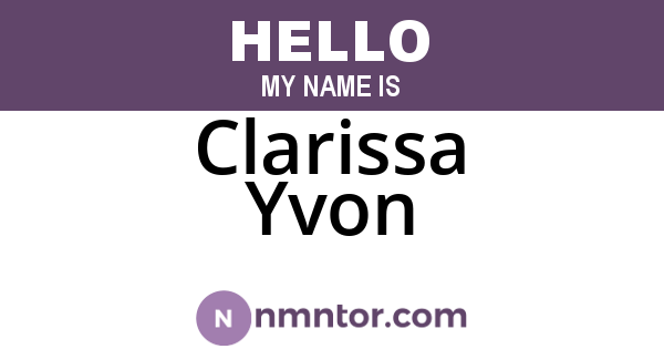 Clarissa Yvon