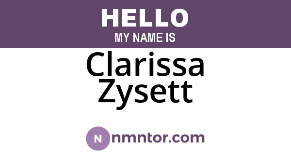 Clarissa Zysett