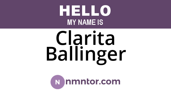 Clarita Ballinger