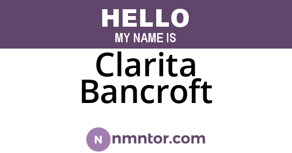 Clarita Bancroft