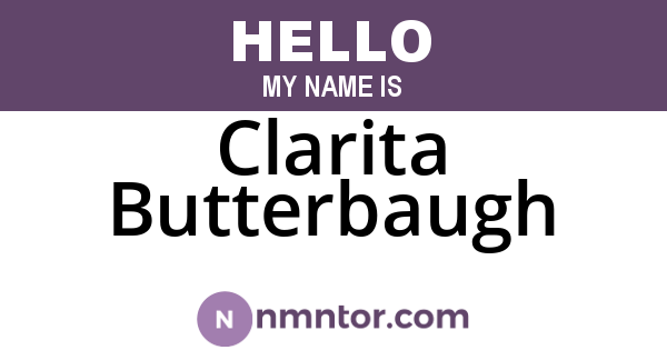Clarita Butterbaugh