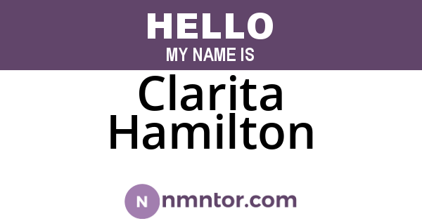 Clarita Hamilton