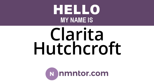 Clarita Hutchcroft