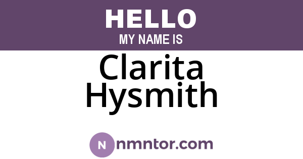 Clarita Hysmith