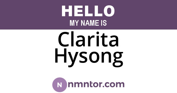 Clarita Hysong