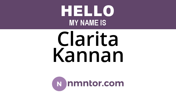Clarita Kannan