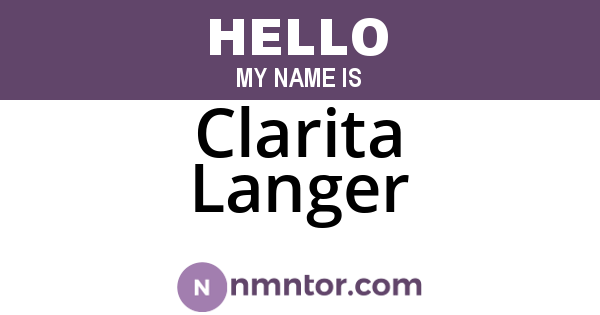 Clarita Langer