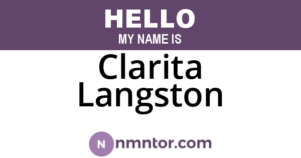 Clarita Langston