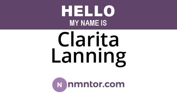 Clarita Lanning