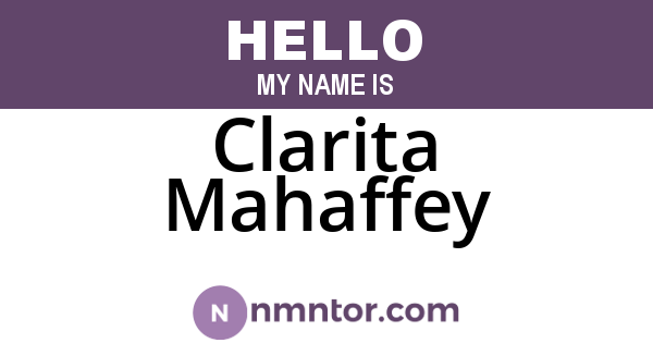 Clarita Mahaffey
