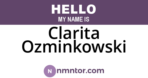 Clarita Ozminkowski