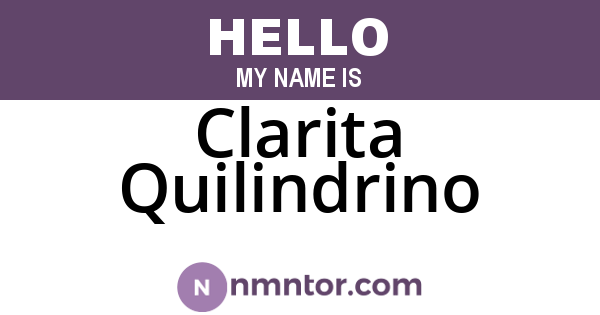 Clarita Quilindrino