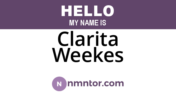 Clarita Weekes