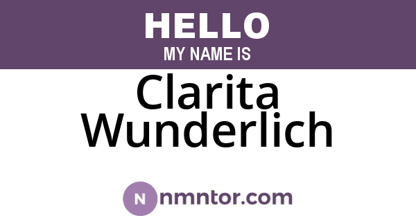 Clarita Wunderlich