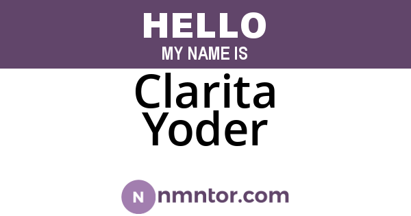 Clarita Yoder