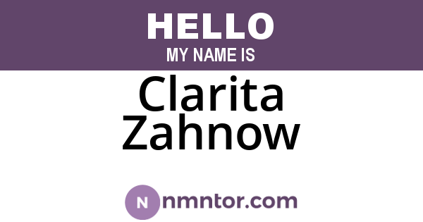 Clarita Zahnow