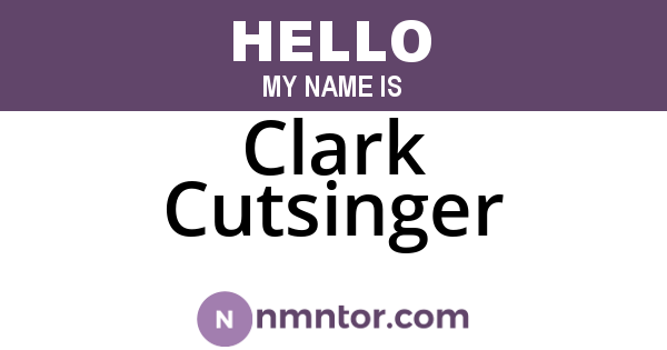 Clark Cutsinger