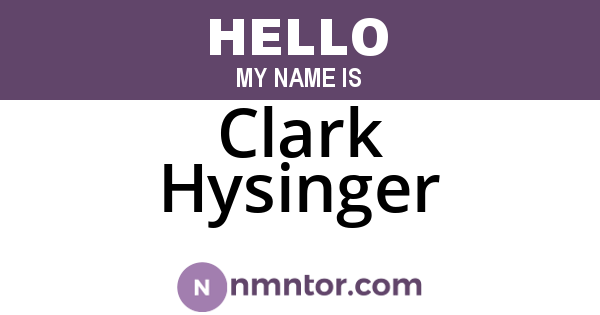 Clark Hysinger