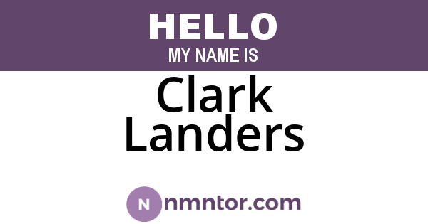 Clark Landers