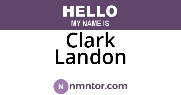 Clark Landon