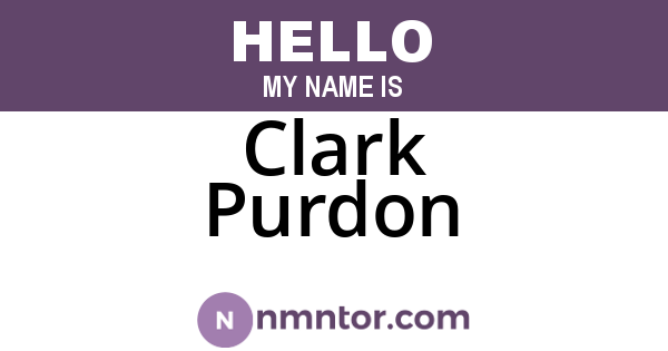 Clark Purdon