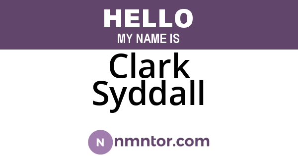 Clark Syddall