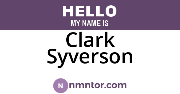Clark Syverson