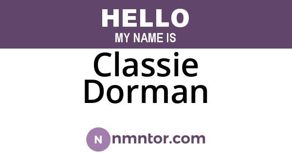 Classie Dorman