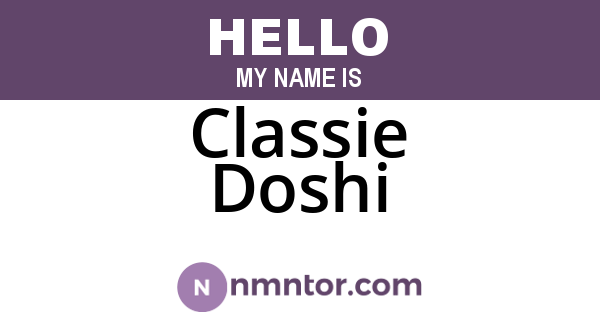 Classie Doshi