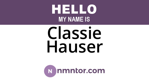 Classie Hauser