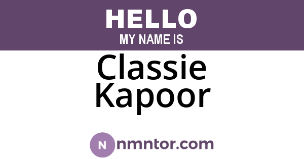 Classie Kapoor