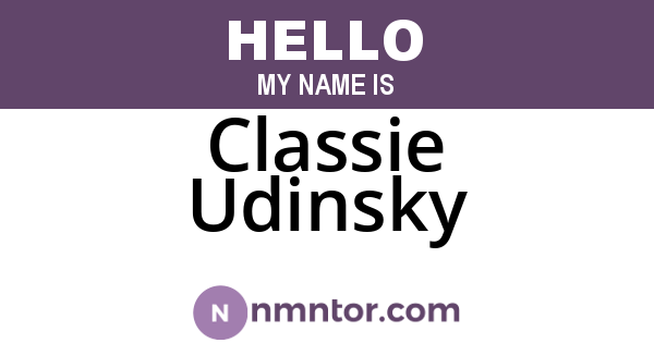 Classie Udinsky
