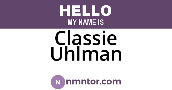 Classie Uhlman