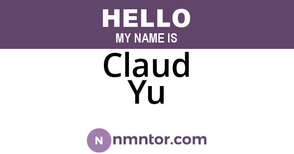 Claud Yu