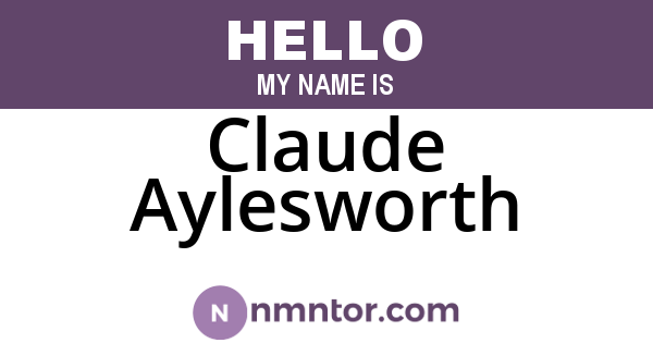 Claude Aylesworth