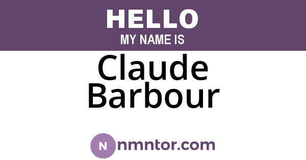Claude Barbour