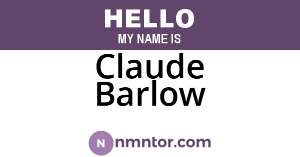 Claude Barlow
