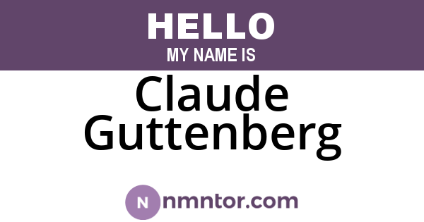 Claude Guttenberg
