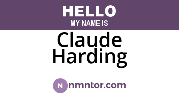 Claude Harding