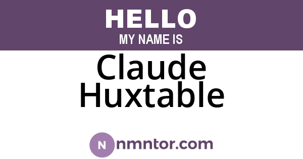 Claude Huxtable