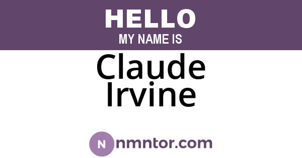 Claude Irvine