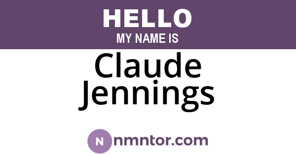 Claude Jennings