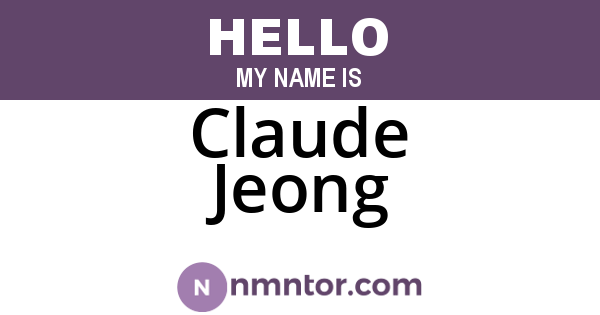 Claude Jeong
