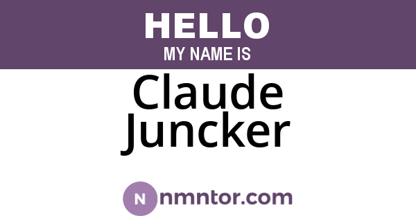 Claude Juncker