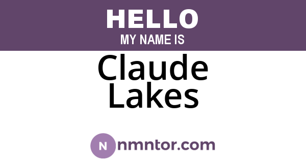 Claude Lakes