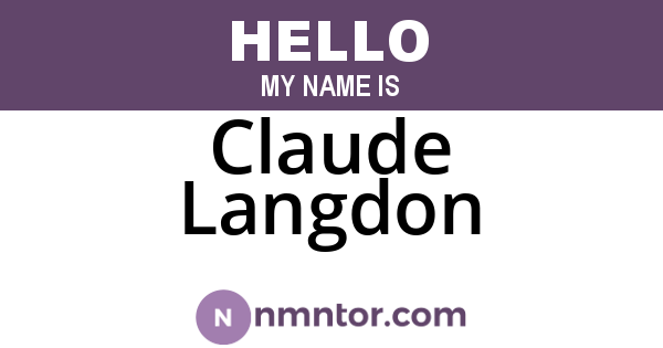 Claude Langdon