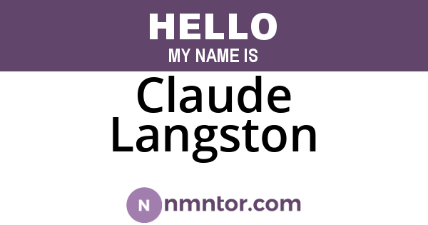 Claude Langston